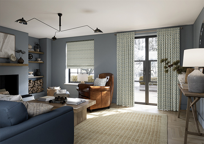 Land & Shore Seedling, Teal - Twist&Fit Roman Blind - Image 7